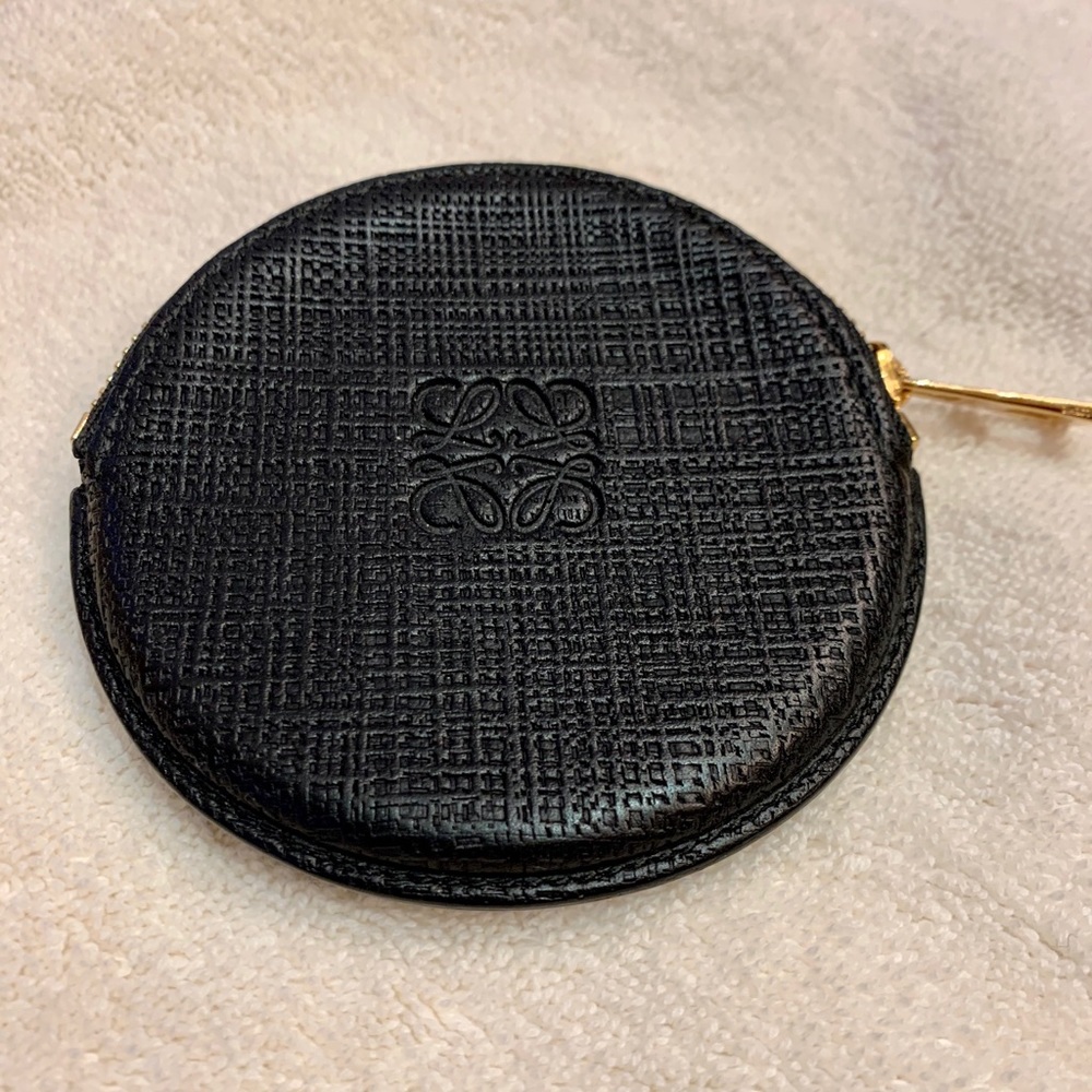 Loewe black textured leather coin purse